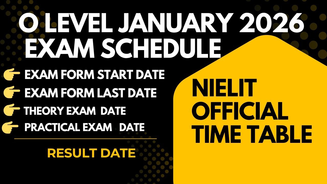 O Level January 2026 Exam Schedule NIELIT Official Time Table