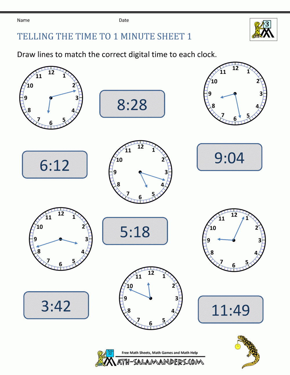 telling time worksheets grade 4 to the nearest minute